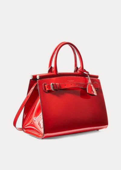 Bolsos De Mano Ralph Lauren Mujer Rojos Oscuro - Patent Medium RL50 - LUSVW5186